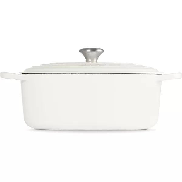 imageLe Creuset Enameled Cast Iron Signature Oval Dutch Oven 675 qt Sea SaltWhite