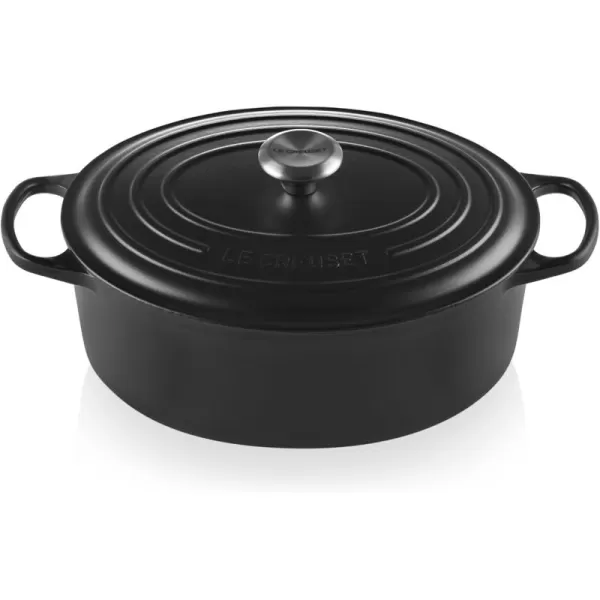 imageLe Creuset Enameled Cast Iron Signature Oval Dutch Oven 675 qt Sea SaltLicorice