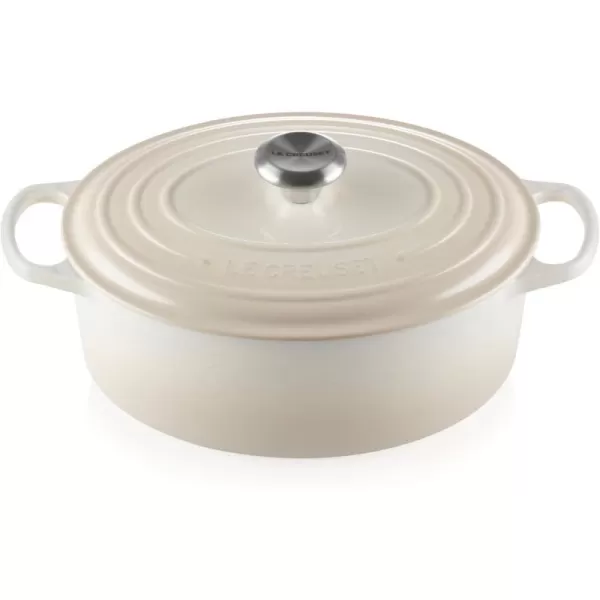 imageLe Creuset Enameled Cast Iron Signature Oval Dutch Oven 675 qt Sea SaltMeringue