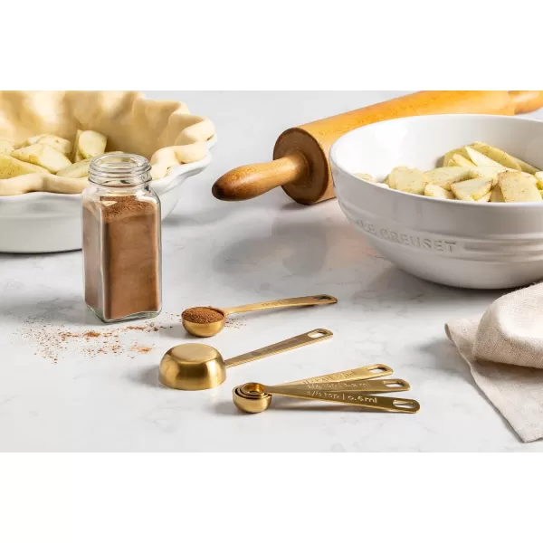 imageLe Creuset BatchBaking Measuring Cups Stainless Steel Set of 4 23 ampamp 34 ampamp 15 ampamp 2 cupsMeasuring Spoons