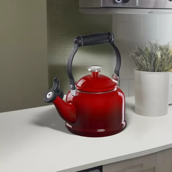 imageLe Creuset Demi Tea Kettle with Metal Finishes 17 qt Stainless SteelCerise
