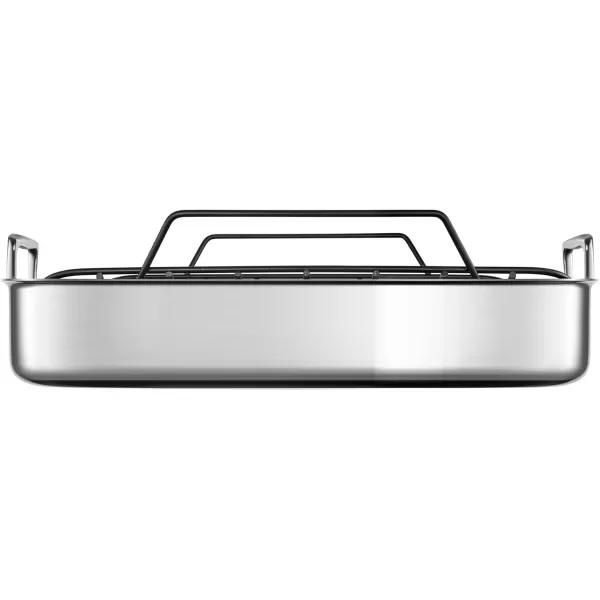 imageLe Creuset Stainless Steel Roasting Pan with Nonstick Rack 14quot x 10quotLarge