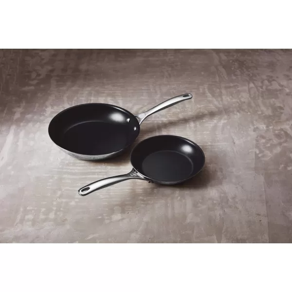 imageLe Creuset TriPly Stainless Steel 2 pc Nonstick Fry Pan Set 8quot Fry Pan ampamp 10quot Fry PanNonstick