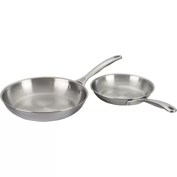 imageLe Creuset TriPly Stainless Steel 2 pc Nonstick Fry Pan Set 8quot Fry Pan ampamp 10quot Fry PanStainless Steel