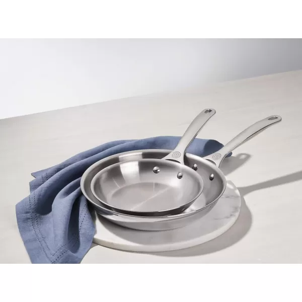 imageLe Creuset TriPly Stainless Steel 2 pc Nonstick Fry Pan Set 8quot Fry Pan ampamp 10quot Fry PanStainless Steel