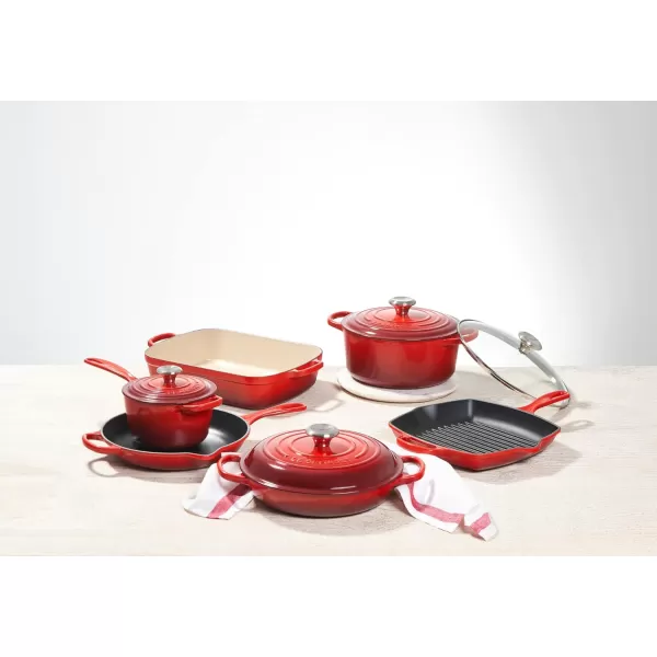 imageLe Creuset Enameled Cast Iron Signature Cookware Set 5 pc  WhiteCerise