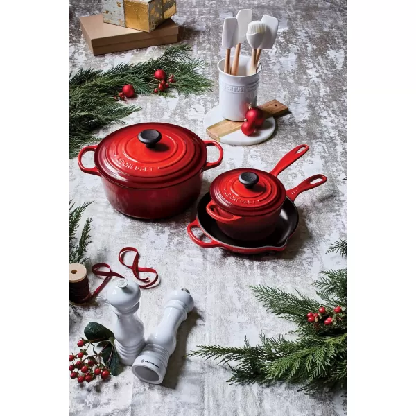 imageLe Creuset Enameled Cast Iron Signature Cookware Set 5 pc  WhiteCerise