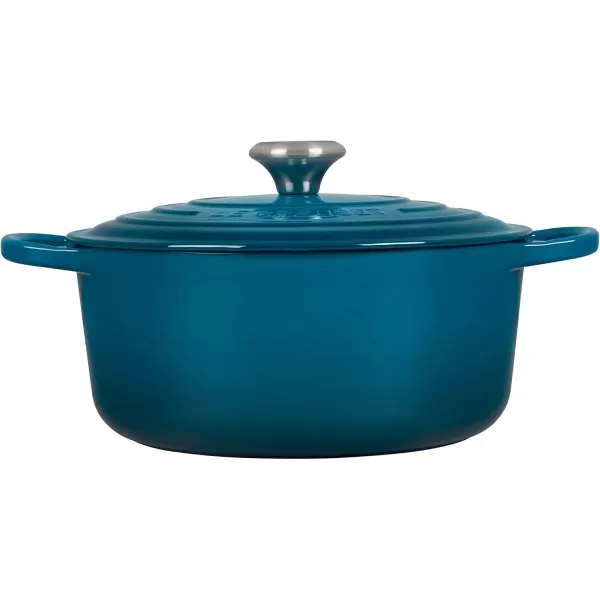 imageLe Creuset Enameled Cast Iron Signature Cookware Set 5 pc  WhiteDeep Teal