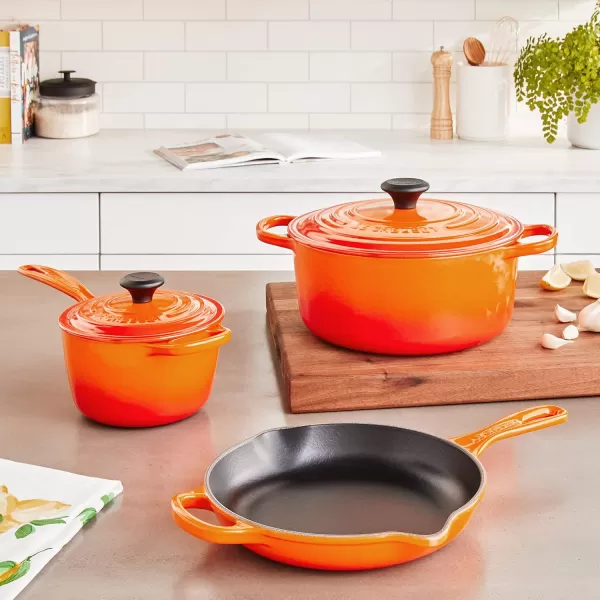 imageLe Creuset Enameled Cast Iron Signature Cookware Set 5 pc  WhiteFlame