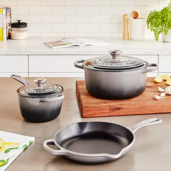 imageLe Creuset Enameled Cast Iron Signature Cookware Set 5 pc  WhiteOyster
