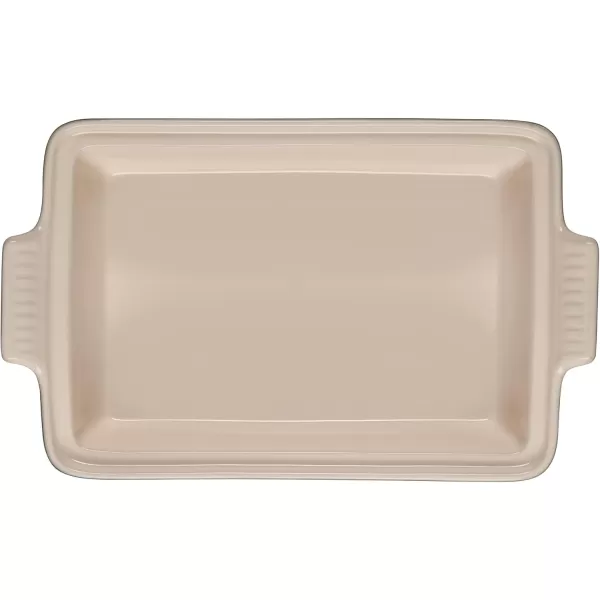 imageLe Creuset Olive Branch Collection Stoneware Heritage Covered Rectangular Casserole 4 qt Artichaut with Embossed LidArtichaut