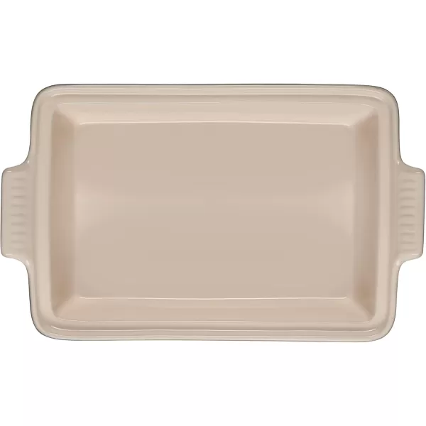 imageLe Creuset Olive Branch Collection Stoneware Heritage Covered Rectangular Casserole 4 qt Artichaut with Embossed LidMarseille