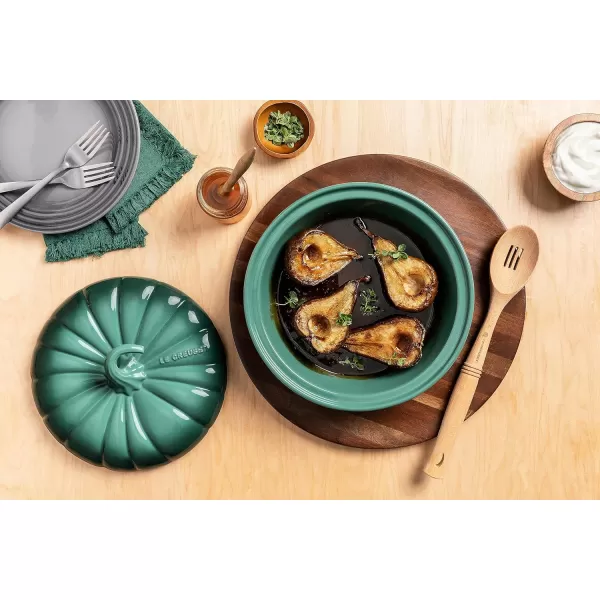 imageLe Creuset Stoneware Figural Pumpkin Baker with Lid 9quot MeringueArtichaut