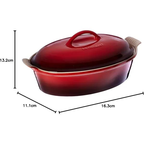 imageLe Creuset Stoneware Heritage Covered Oval Casserole 4 qt 14quot MarseilleCherry