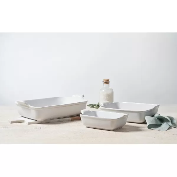 imageLe Creuset Stoneware Heritage Set 3 Rectangular Dishes Sea SaltArtichaut