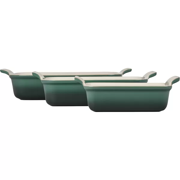 imageLe Creuset Stoneware Heritage Set 3 Rectangular Dishes Sea SaltArtichaut