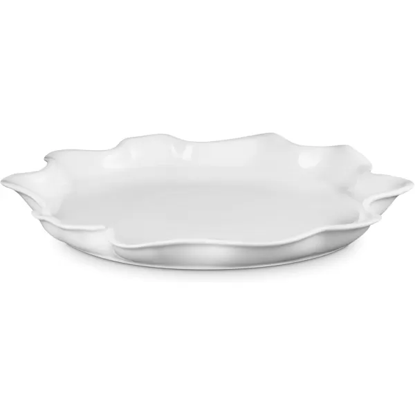 imageLe Creuset Stoneware Iris Serving Platter 14quot Sea SaltWhite