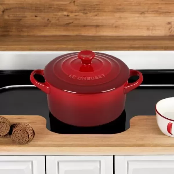 imageLe Creuset Stoneware Mini Round Cocotte 8 oz FlameCerise