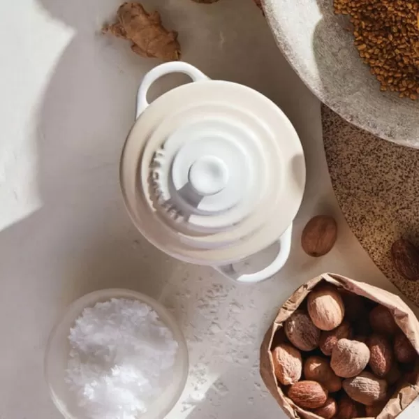 imageLe Creuset Stoneware Mini Round Cocotte 8 oz FlameMeringue