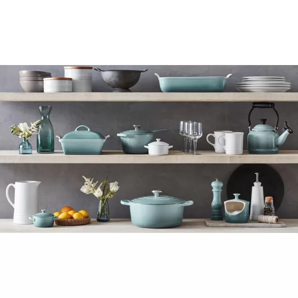 imageLe Creuset Stoneware Mini Round Cocotte 8 oz FlameSea Salt