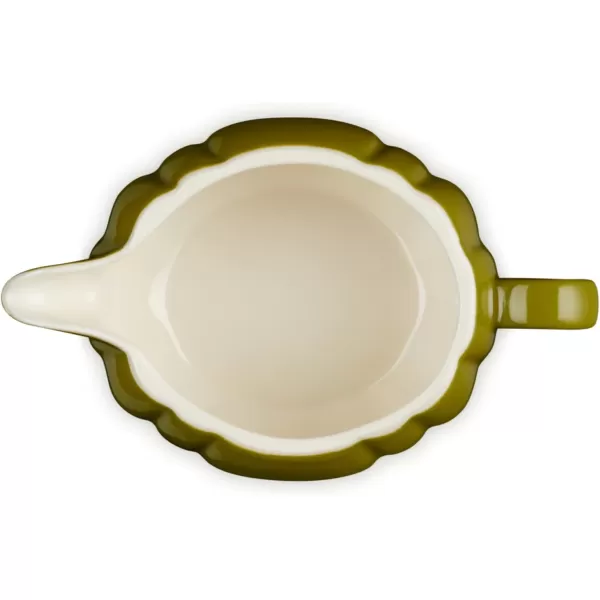 imageLe Creuset Stoneware Pumpkin Gravy Boat with Lid 14 oz PersimmonOlive