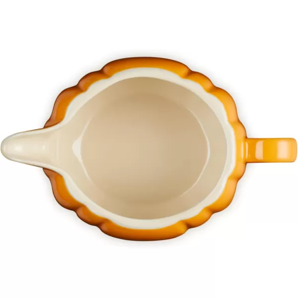 imageLe Creuset Stoneware Pumpkin Gravy Boat with Lid 14 oz PersimmonPersimmon