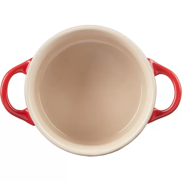 imageLe Creuset Stoneware Set of 4 Mini Cocottes with Cookbook 8 oz each CeriseCerise