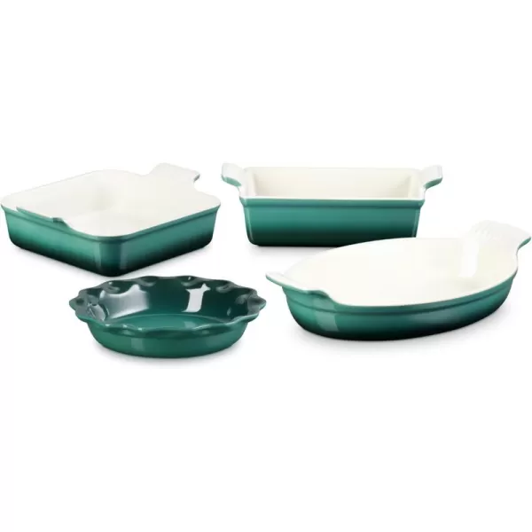 imageLe Creuset Stoneware 4 PC Heritage Bakeware Set CeriseArtichaut