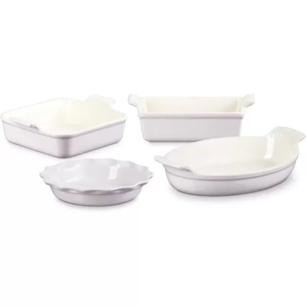 imageLe Creuset Stoneware 4 PC Heritage Bakeware Set CeriseShallot