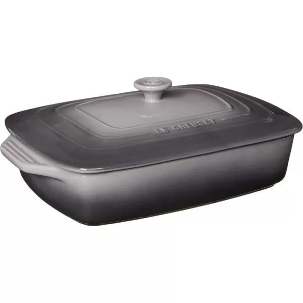 imageLe Creuset Stoneware Covered Rectangular Casserole 35 qt 125quot x 85quot Oyster