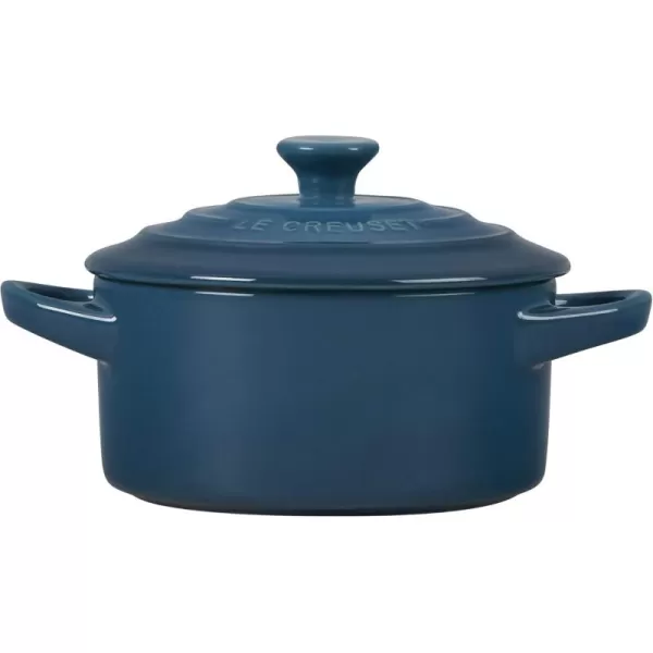 imageLe Creuset Stoneware Mini Round Cocotte 8 oz FlameDeep Teal