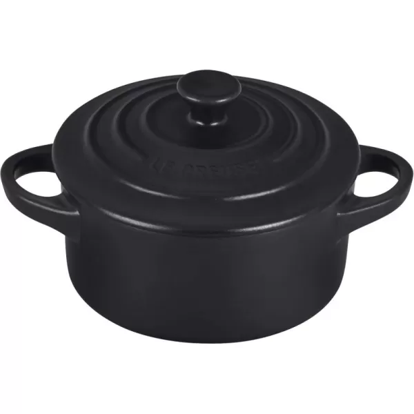 imageLe Creuset Stoneware Mini Round Cocotte 8 oz FlameLicorice