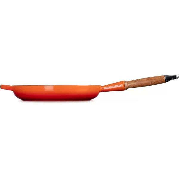 imageLe Creuset Enameled Cast Iron Alpine Wood Handle Fry Pan 1025quot LicoriceFlame