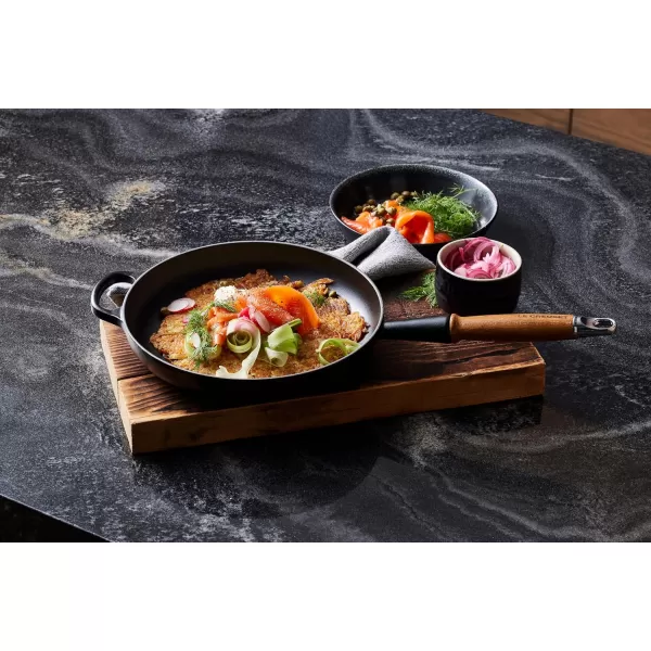 imageLe Creuset Enameled Cast Iron Alpine Wood Handle Fry Pan 1025quot LicoriceLicorice