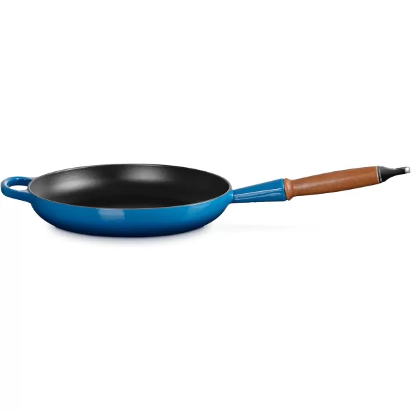 imageLe Creuset Enameled Cast Iron Alpine Wood Handle Fry Pan 1025quot LicoriceMarseille