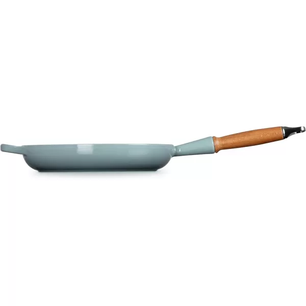 imageLe Creuset Enameled Cast Iron Alpine Wood Handle Fry Pan 1025quot LicoriceSea Salt