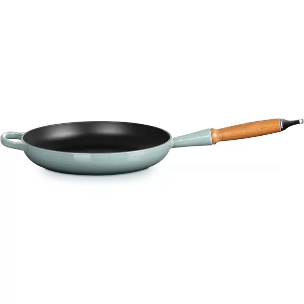 imageLe Creuset Enameled Cast Iron Alpine Wood Handle Fry Pan 1025quot LicoriceSea Salt
