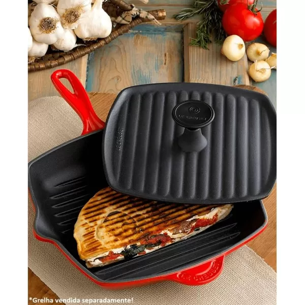 imageLe Creuset Enameled Cast Iron Panini Press 9quot Licorice