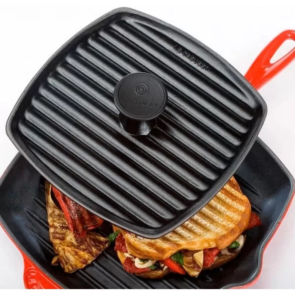 imageLe Creuset Enameled Cast Iron Panini Press 9quot Licorice