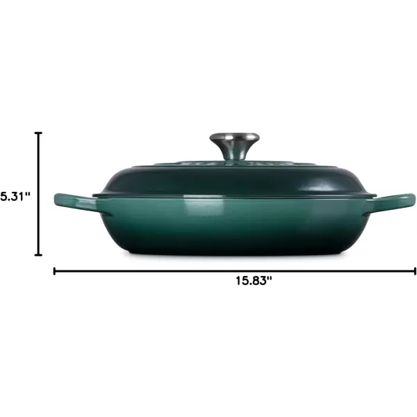 imageLe Creuset Enameled Cast Iron Signature Braiser 35 qt MarbleArtichaut