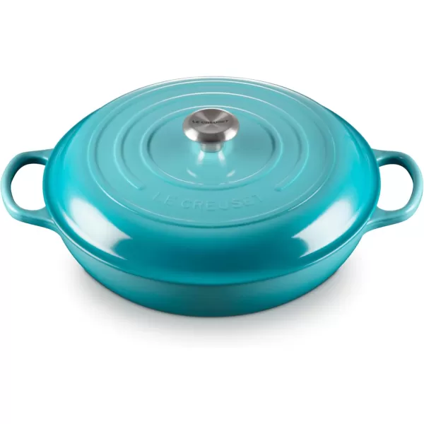 imageLe Creuset Enameled Cast Iron Signature Braiser 35 qt MarbleCaribbean