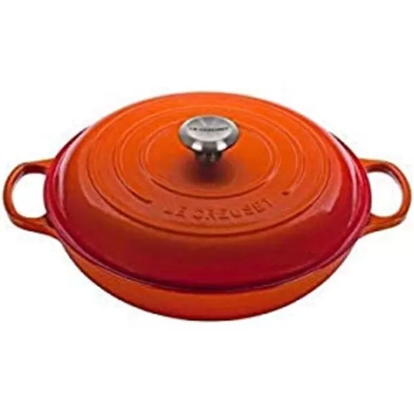 imageLe Creuset Enameled Cast Iron Signature Braiser 35 qt MarbleFlame