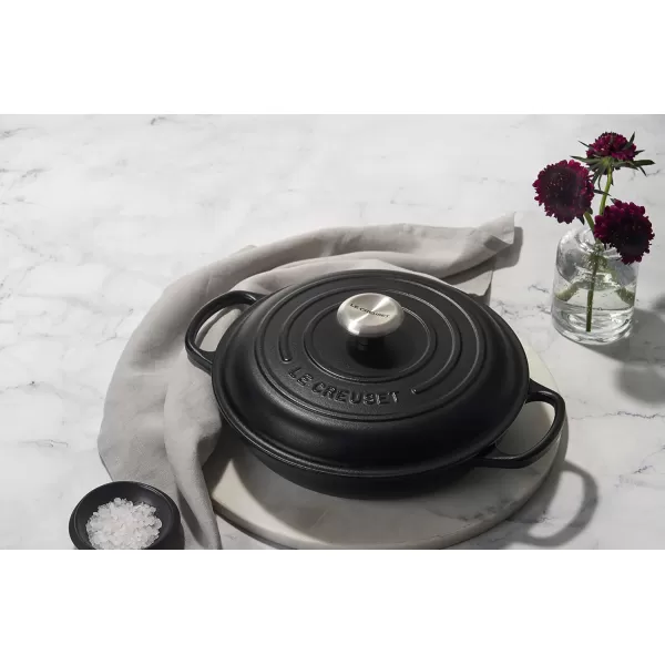 imageLe Creuset Enameled Cast Iron Signature Braiser 35 qt MarbleLicorice