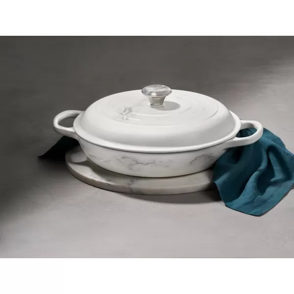 imageLe Creuset Enameled Cast Iron Signature Braiser 35 qt MarbleMarble