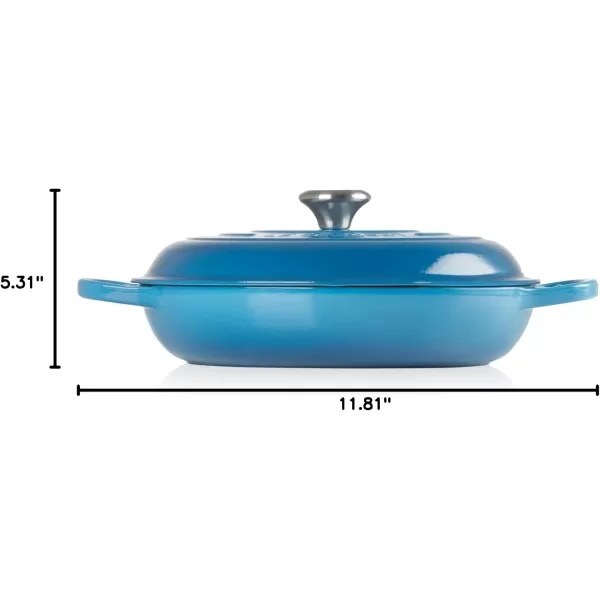 imageLe Creuset Enameled Cast Iron Signature Braiser 35 qt MarbleMarseille