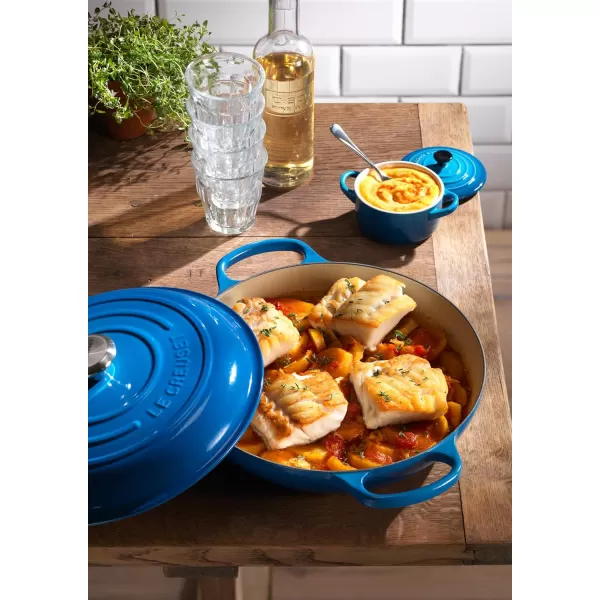 imageLe Creuset Enameled Cast Iron Signature Braiser 35 qt MarbleMarseille