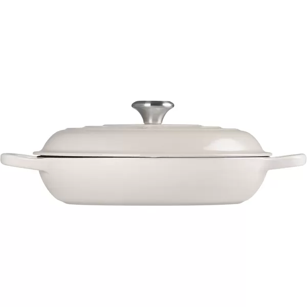 imageLe Creuset Enameled Cast Iron Signature Braiser 35 qt MarbleMeringue