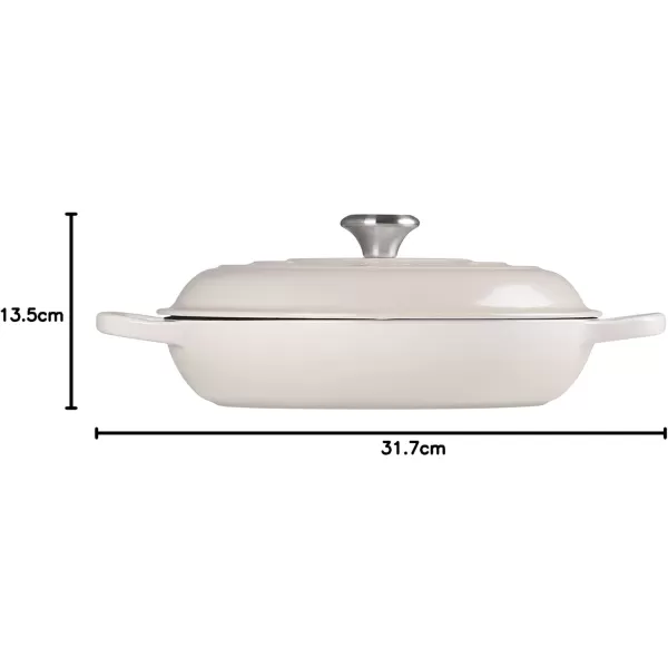 imageLe Creuset Enameled Cast Iron Signature Braiser 35 qt MarbleMeringue