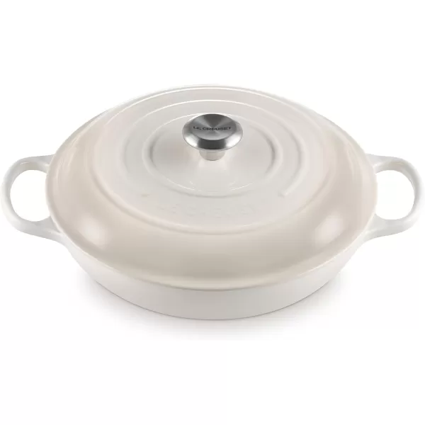 imageLe Creuset Enameled Cast Iron Signature Braiser 35 qt MarbleMeringue