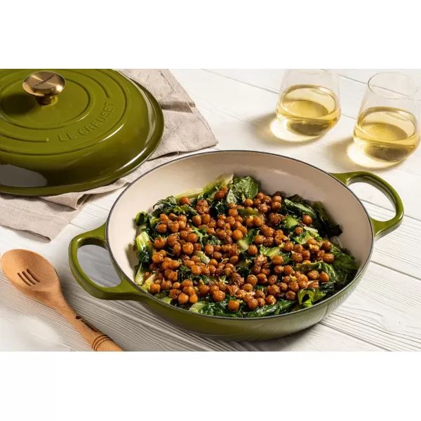 imageLe Creuset Enameled Cast Iron Signature Braiser 35 qt MarbleOlive